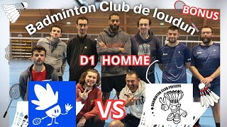 BADMINTON CLUB DE LOUDUN reçoit Poitiers pour la 8ème journée de la D1 Homme [upl. by Atnahs]