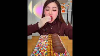 Asmr eating ice cream flavor chocolate Crispy delicious short video [upl. by Osy75]