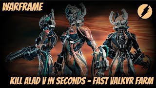 Warframe  Fast Valkyr Farming Kill Alad V in 10 Seconds Rhino  HekJupiter Boss [upl. by Normalie]