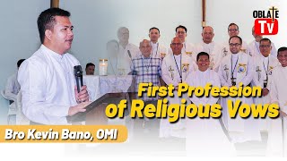 The First Profession of Religious Vows of Bro Kevin BanoOMI [upl. by Quirita257]