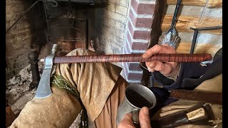 Finishing the Pipe Tomahawk  1700s  HISTORY  BLACKSMITHING [upl. by Oberheim]