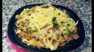 Tagliatelles aux champignons Iوصفة التاكلياتيل بصلصة الفطر [upl. by Knapp]