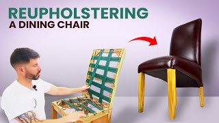 REUPHOLSTERING A CHAIR  UPHOLSTERY FOR BEGINNERS  FaceliftInteriors [upl. by Ayatnohs564]