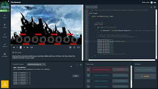 CodinGame C The Decent Test Case 1 HARD CODE Example Full Raw Video [upl. by Kristof]