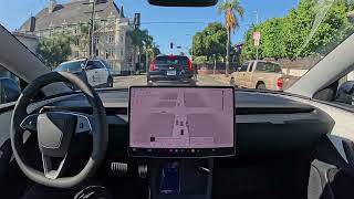 Raw 1x Tesla Full SelfDriving Supervised 12513 Los Angeles Mid City [upl. by Grider]