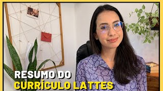 RESUMO DO SEU CURRÍCULO LATTES De graduandos e profissionais [upl. by Nylasej492]