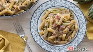 Pasta con carciofi e pancetta  Ricettait [upl. by Nytsirk]