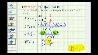 Ex Determine the Slope of a Tangent Line Using the Quotient Rule [upl. by Ambrosane]