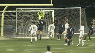 Bettendorf soccer tops Pleasant Valley 10 in final minutes [upl. by Diahann45]