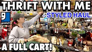 A FULL CART GOODWILL THRIFTING  THRIFT HAUL  THRIFT WITH ME FOR HOME DECOR amp MORE [upl. by Ximena521]