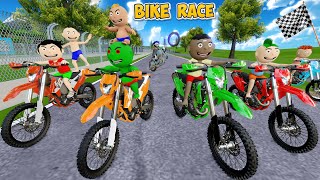 Bittu Sittu Ki Bike Race Competition  Gadi Wala Cartoon  Bike Race Cartoon  Cartoon Comedy [upl. by Machos513]