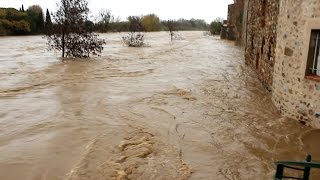 Crue de lAgly Ã Rivesaltes  30112014 [upl. by Ybbed229]