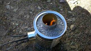 Homemade Rocket Stove Burning Test Using My DIY Rocket Stove [upl. by Eikcuhc493]