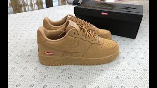 Supreme x Nike Air Force 1 Low SP “ Wheat ” Review [upl. by Lymn]