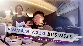 The New Finnair A350900 Business Class with No Recline from Helsinki to New York JFK [upl. by Sanson395]