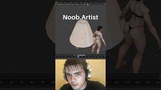 Noob vs Pro artist animating a skirt blendertutorial blender blendercommunity blender3d b3d [upl. by Pazit]