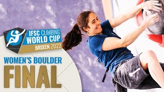 Womens Boulder final  Brixen 2022 [upl. by Ginny]