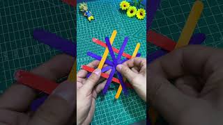 Homemade toysFun ice cream stick spinning top it looks so good when it spinsorigami parent [upl. by Koppel609]