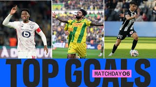 Le TOP BUTS de la 6ème journée  Ligue 1 McDonalds 2425 [upl. by Nyrrad]