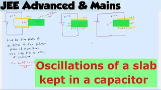 10 Time period of oscillations of a dielectric slab in a capacitor which is connected to a cell [upl. by Erehs]