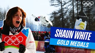 🇺🇸 ALL of Shaun Whites Gold Medal Runs at the Olympics 🥇🏂 [upl. by Burkle899]