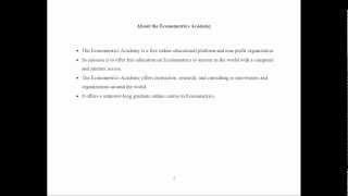 Econometrics Academy Introduction [upl. by Atinod]