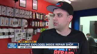 iPhone explodes at repair shop in Las Vegas [upl. by Naz]