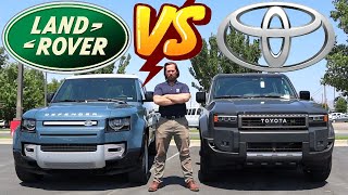 Can Toyota Beat Land Rover 2025 Defender vs Land Cruiser [upl. by Ramedlab430]