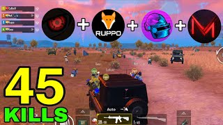 NEW WORLD RECORD 45 SQUAD KILLS  Coffin  Ruppo  Dwoz  Mok  PUBG MOBILE [upl. by Spear]