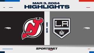 NHL Highlights  Devils vs Kings  March 3 2024 [upl. by Brookes]