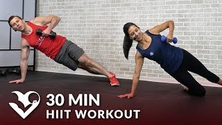 30 Minute HIIT Workout for Fat Loss at Home with Dumbbells  30 Min HIIT Workouts for Men amp Women [upl. by Layap]