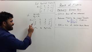 Method to find Rank Of Matrix  By Echelon Form part4 [upl. by Gnouhk992]