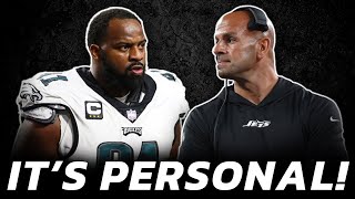 Fletcher Cox FIRES BACK at Jets HC Robert Saleh 😈 Nakobe Deans MESSAGE and Sydney Brown STARTING [upl. by Eenhpad]