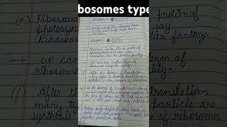 Ribosomes easy short note typesshorts [upl. by Ahk71]