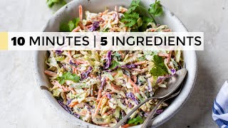 CREAMY COLESLAW RECIPE  with easy healthy dressing [upl. by Anotyad345]