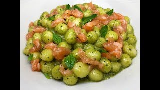 GNOCCHETTI DI PATATE CON PESTO ZUCCHINE E TARTARE DI SALMONE  CUCINANDOMELAGODO [upl. by Gaither]