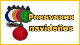 POSAVASOS 🥃 NAVIDEÑOS 🎄 a CROCHET 🧶 patron facil y rápido [upl. by Mamoun708]