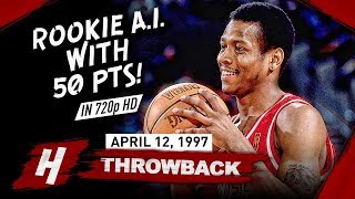 Rookie Allen Iverson SICK Full Highlights vs Cavaliers 19970412  50 Points HD [upl. by Harelda]