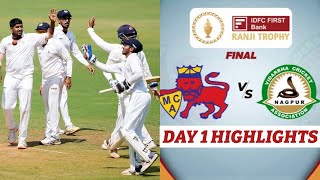 Mumbai vs Vidarbha Ranji Trophy Final Day 1 Highighlights 2024  SKY Cricket [upl. by Anilatsyrc]