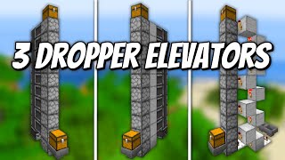 3 Dropper Item Elevators  Minecraft Tutorial [upl. by Malachi]