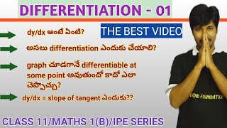 DIFFERENTIATION 01  INTRODUCTION DERIVATIVE MEANING [upl. by Dorehs448]