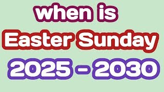 Easter Sunday 2025 2026 2027 2028 2029 2030 date Easter dates in India [upl. by Mode]