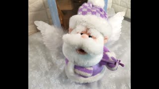 Benross Fiber Optic Angel Santa Plays Violin Motion Musical Lights Up RARE [upl. by Drofnats]