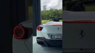 ferrari portofino convertible v8 startup in milan italy lombardia white [upl. by Hanaj]