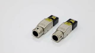 Enmane CAT6a CAT7 Cat8 RJ45 Tool Less Shielded Connector  RJ45 network plug factory [upl. by Sieber]