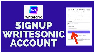 WriteSonic Sign Up 2023 How to CreateOpen WriteSonic Account Quick amp Easy [upl. by Mikah]