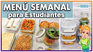 💚MENÚ SEMANAL para ESTUDIANTES 📝 FÁCIL ECONÓMICO y DELICIOSO 😋 COCINA 1 día PARA TODA LA SEMANA 🤩 [upl. by Teloiv319]