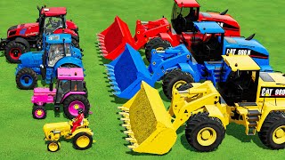 LOADER OF COLORS MULTI FRUIT TRANSPORT WITH PORSCHE amp JDEERE vs CLAAS TRACTOR TO SELL POINT FS22 [upl. by Franci1]