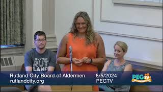 Rutland City Board of Aldermen  August 5 2024 [upl. by Sakram]