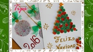 Tarjetas navideñas  DIY  Manualidades de Navidad  Filigrana ♥ [upl. by Viglione]